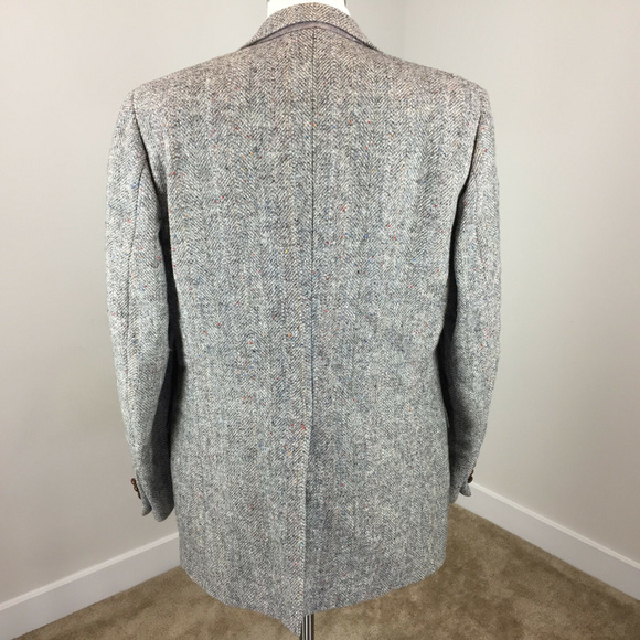 VTG 42 Harris Tweed Gray Fleck Sport Coat Blazer